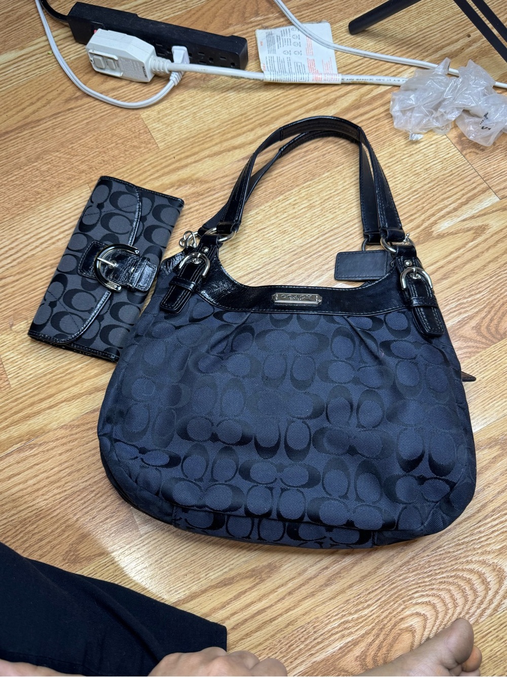 Coach Soho Signature Canvas Hobo Bag With Matching Wa… - Gem